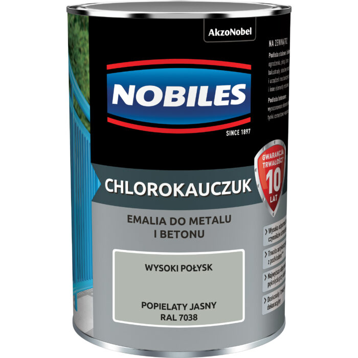 Nobiles  Chlorokauczuk 0,9L  Popiel jasny ral-7038