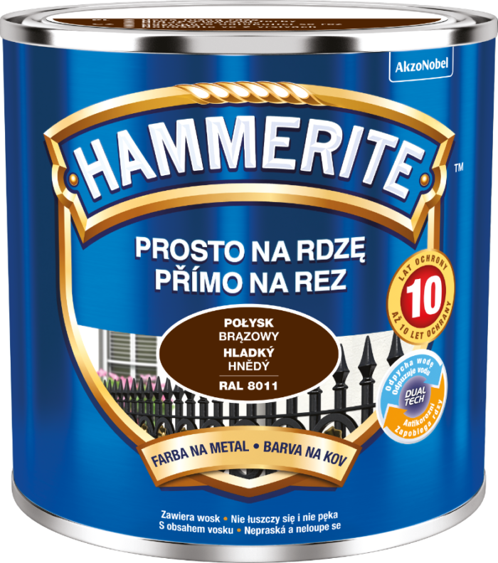 Hammerite  Prosto Na Rdzę  Brąz połysk 2,5L