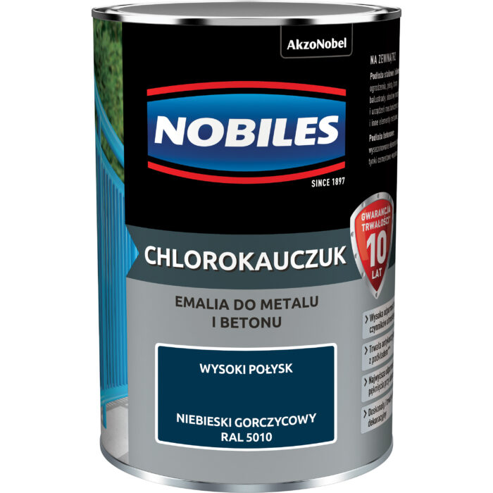 Nobiles  Chlorokauczuk 0,9L  Niebieski gorczycowy ral-5010