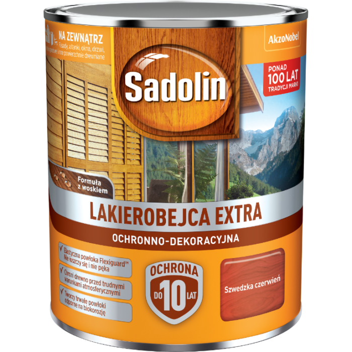 Sadolin lakierobejca Extra 0,75L  Czerwień szwedzka