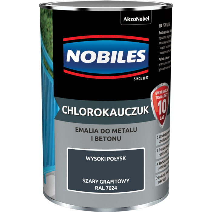 Nobiles  Chlorokauczuk 0,9L  Szary grafitowy ral-7024