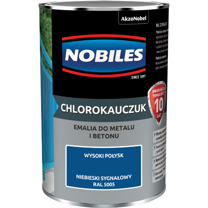 Nobiles  Chlorokauczuk 0,9L  Niebieski sygnałowy ral-5005