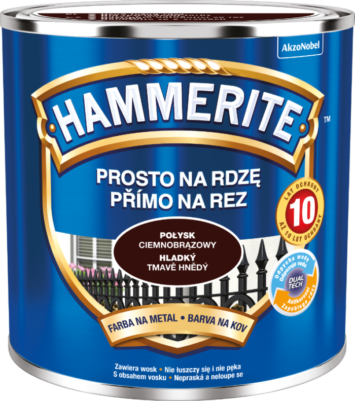 Hammerite  Prosto Na Rdzę  Brąz ciemny połysk 0,25L