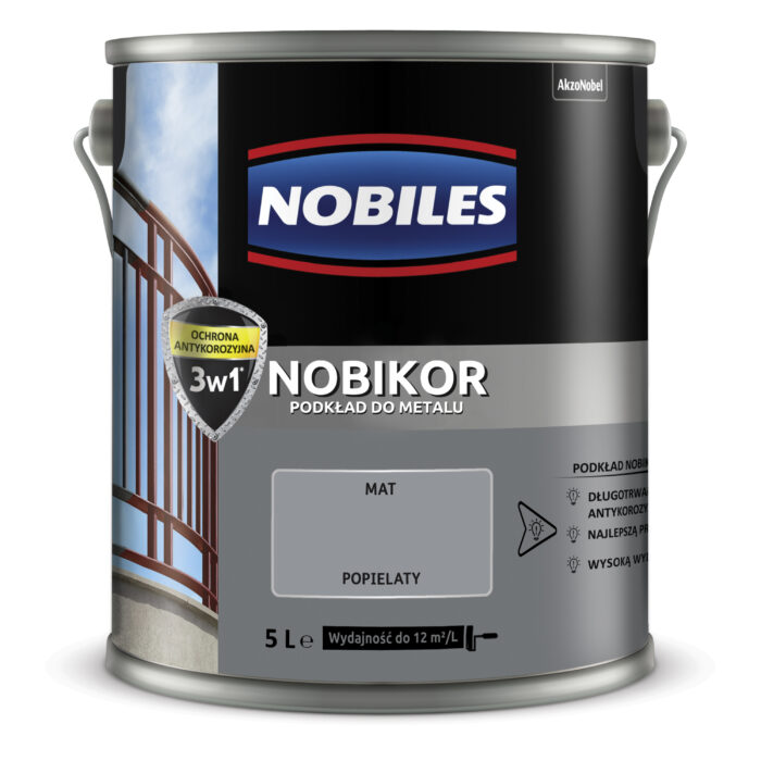 Nobiles Nobikor Podkład Do Metalu Popielaty 5 l
