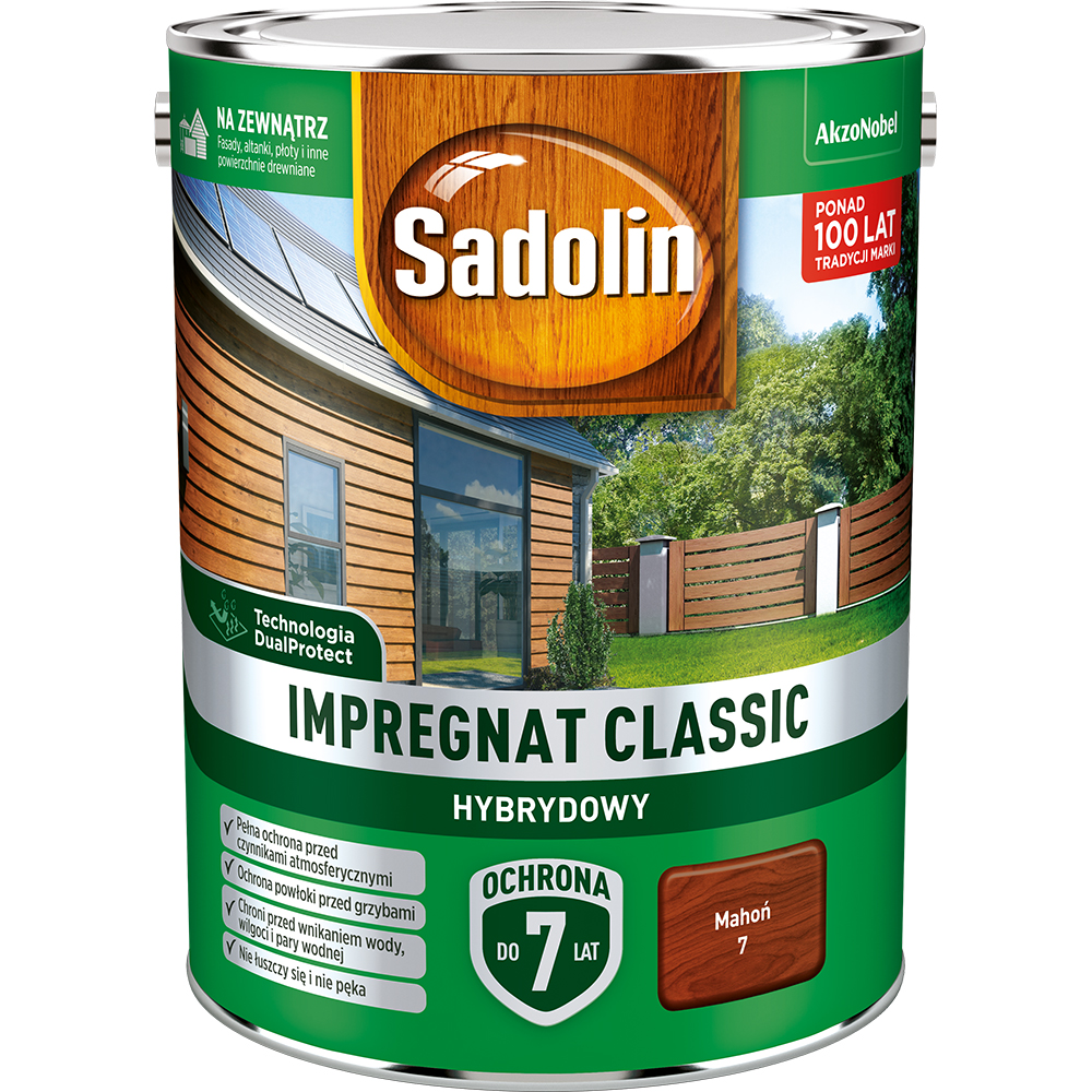 Sadolin impregnat classic 4,5L mahoń - obrazek 2