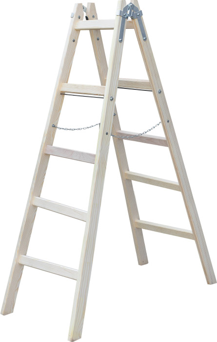 Drabina malarska dwustronna, drewniana 2x5 Stalco S-40591 - obrazek 2
