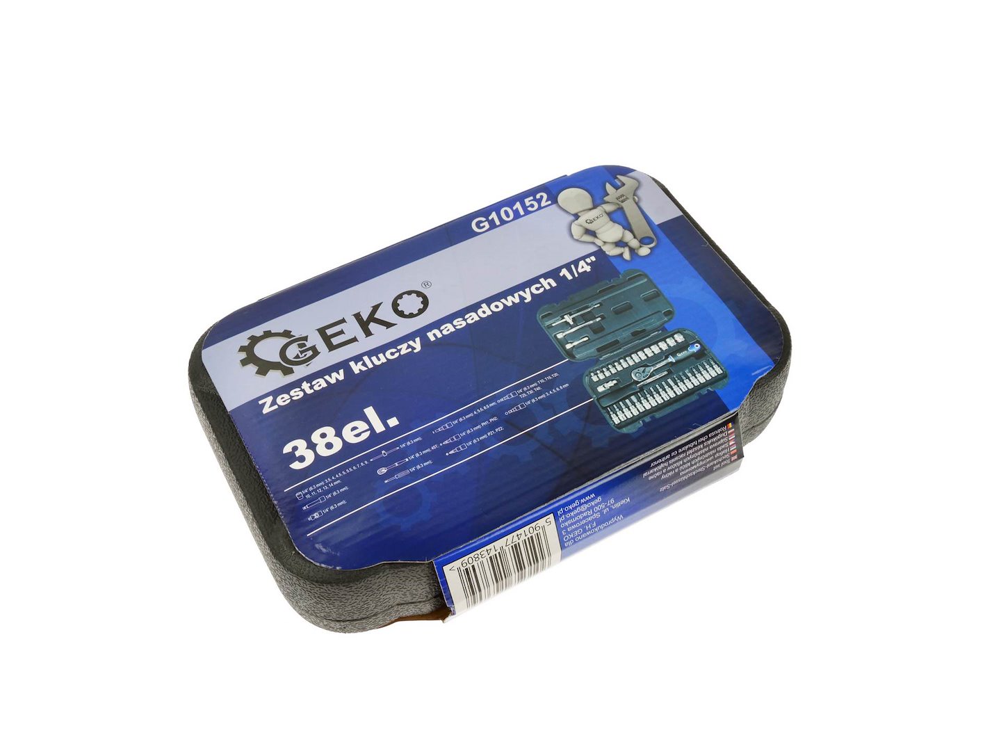 Zestaw kluczy nasadowych 1/4" 38 elem. GEKO G10152 - obrazek 2
