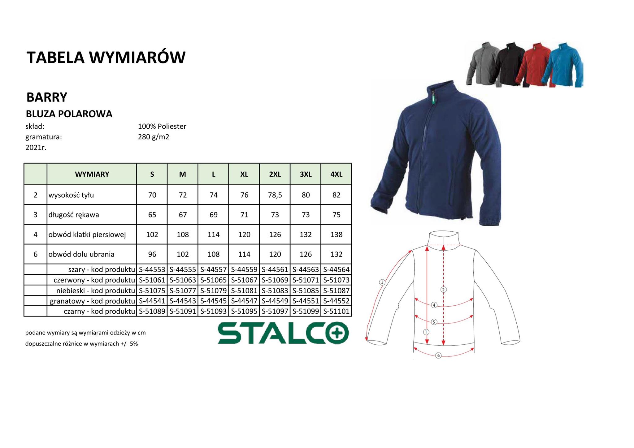 Bluza Polarowa Męska BARRY Niebieski Rozm. M S-51077 - obrazek 4