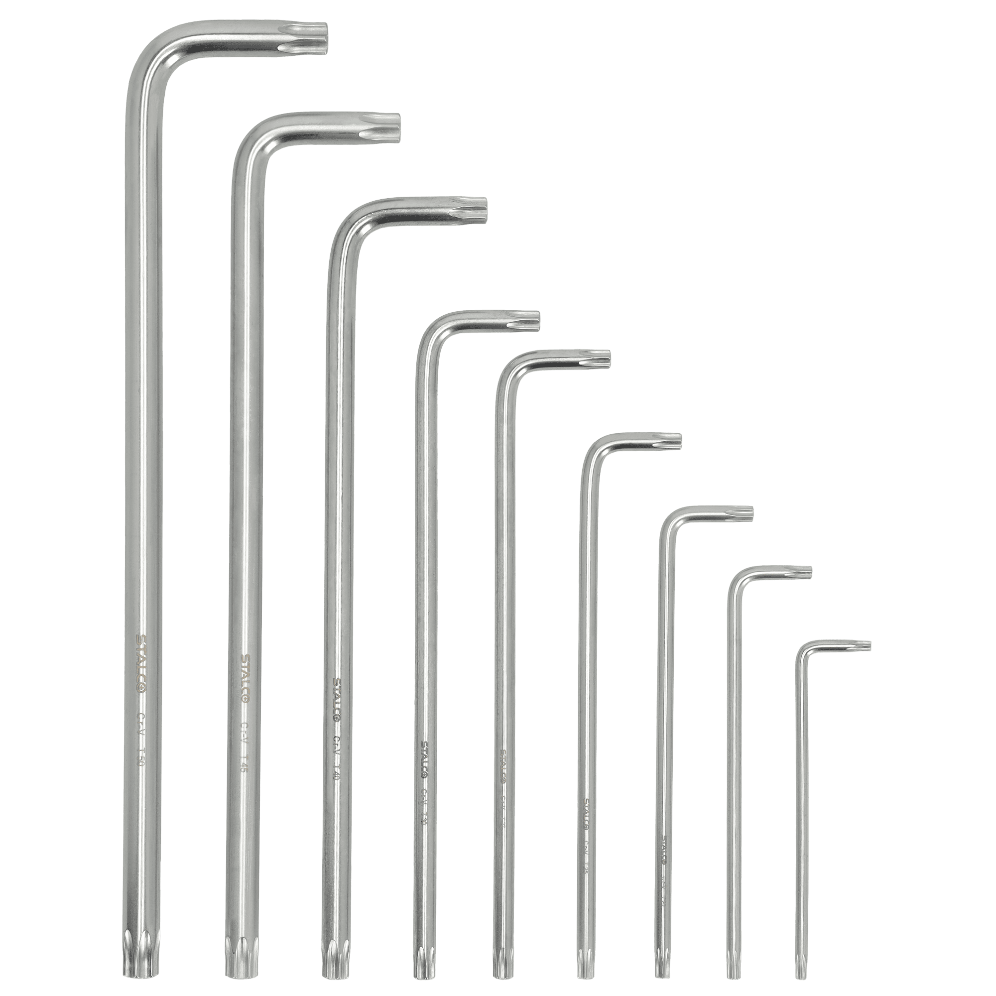 Klucze TORX z otworem (imbusy) T10-15-20-25-27-30-40-45-50 Stalco S-46376 - obrazek 3