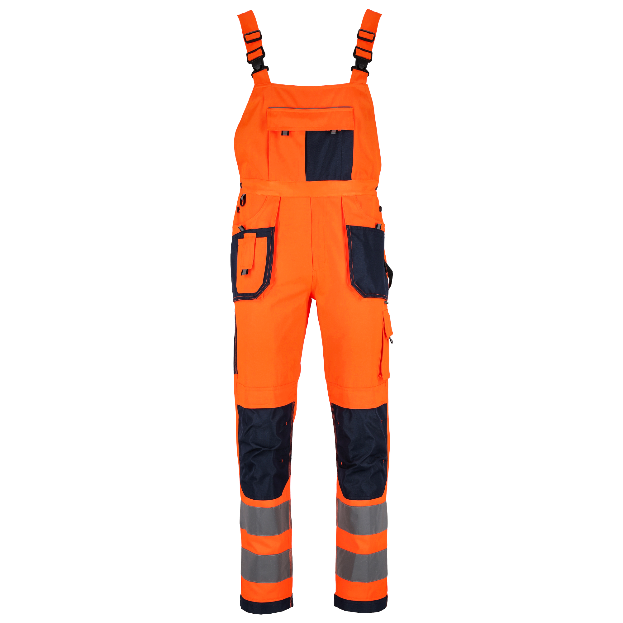 Spodnie ogrodniczki ostrzegawcze BASIC NEON LINE Pomarańczowe Rozm. L Stalco S-51686