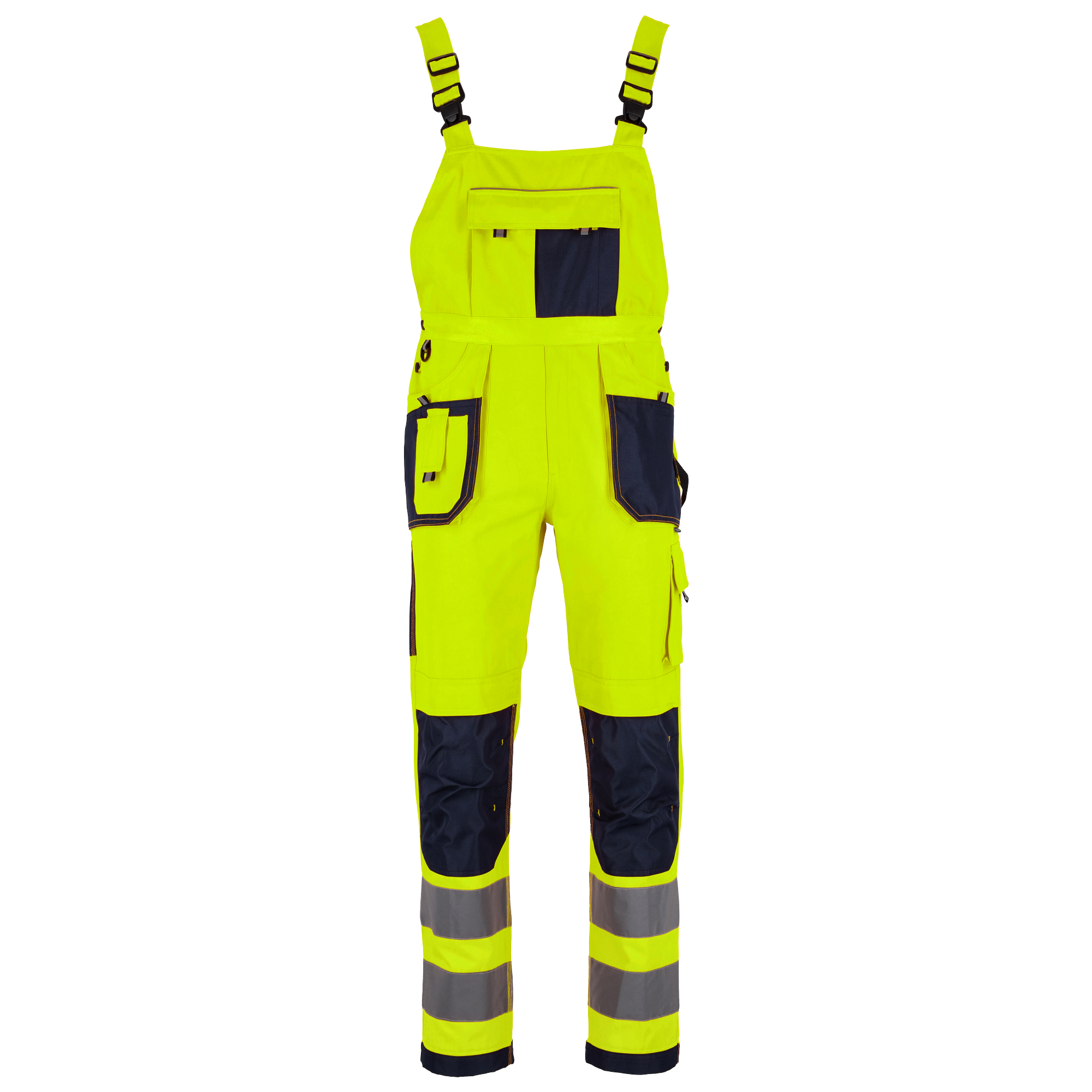 Spodnie ogrodniczki ostrzegawcze BASIC NEON LINE Żółte Rozm. XL Stalco S-51674