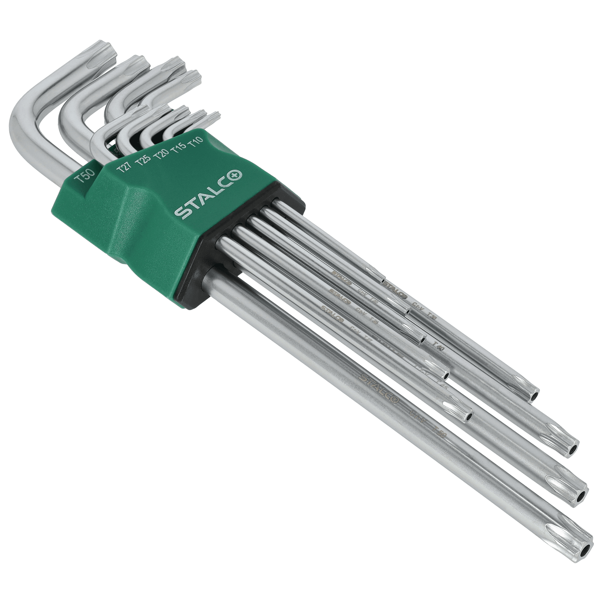Klucze TORX z otworem (imbusy) T10-15-20-25-27-30-40-45-50 Stalco S-46374 - obrazek 2