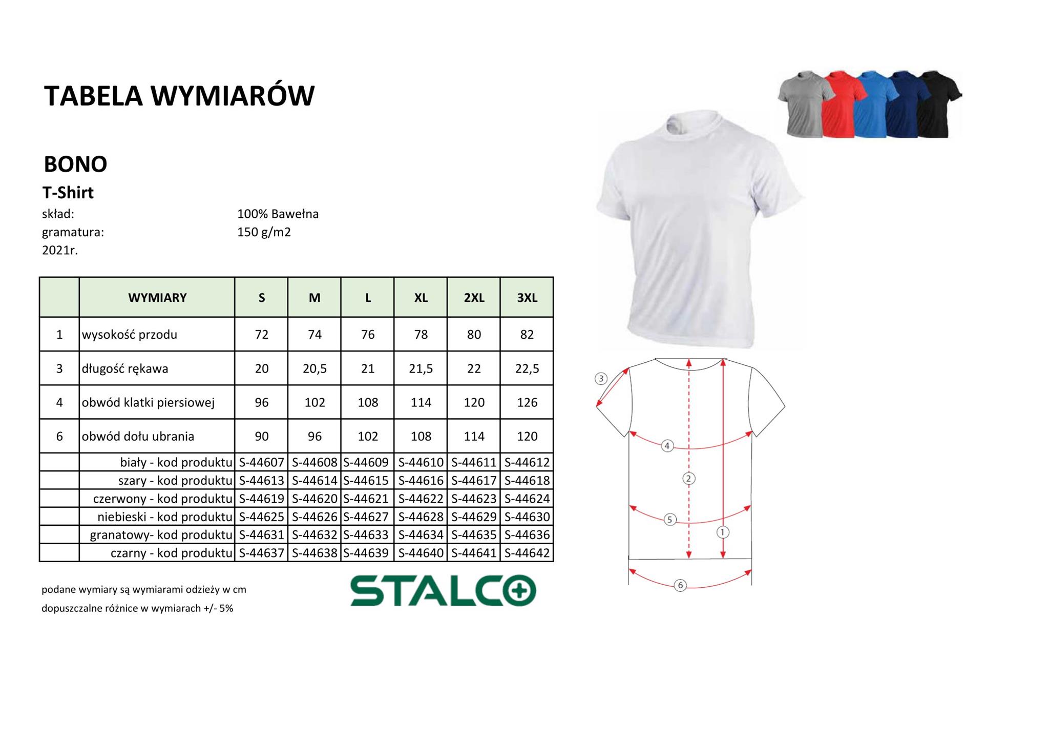 T-shirt męski BONO Czerwony L Stalco S-44621 - obrazek 2